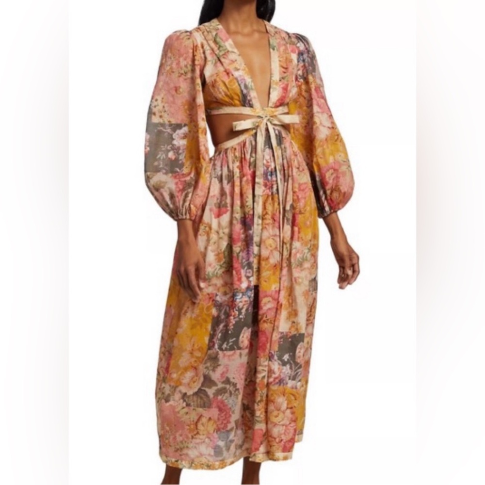 Zimmermann Patty Patchwork Cut-out midi, size 4